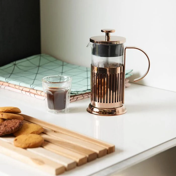 Leopold-Vienna Kaffeebereiter LV01529 Kupfer, Glas, Metall, French Press, 0,35 L / 2 Tassen 4 Leopold-Vienna Kaffeebereiter LV01529 Kupfer, Glas, Metall, French Press, 0,35 L / 2 Tassen – Bild 2