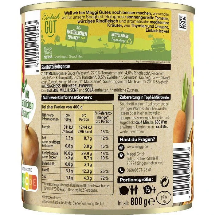 Maggi Fertiggericht Spaghetti Bolognese, 800g 4 Maggi Fertiggericht Spaghetti Bolognese, 800g – Bild 2