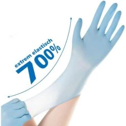 Franz-Mensch Einmalhandschuhe Safe Super Stretch, Nitril, Puderfrei, Blau, 100 Stück, Größe XS -Küche Fach Geschäft 03d3e5e3bafff78935fda510af4bfb64096ff574 einmalhandschuhe franz mensch safe super stretch