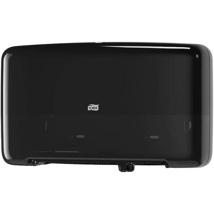Tork Toilettenpapierspender Elevation, 555508, T2, Kunststoff, Für 2 Mini Jumbo Rollen, Schwarz 3 Tork Toilettenpapierspender Elevation, 555508, T2, Kunststoff, Für 2 Mini Jumbo Rollen, Schwarz
