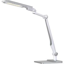 Hansa Schreibtischlampe LED Multiflex, Dimmbar, Silber, Standfuß Und Klemme