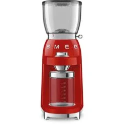 Smeg Kaffeemühle CGF01RDEU 50er Retro Style, Rot, Elektrisch, Mit Kegelmahlwerk, Füllmenge 350g