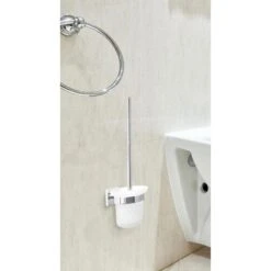 Tesa WC-Bürste Ekkro, Weiß, Bürstenhalter Aus Glas, Zur Wandmontage -Küche Fach Geschäft 092a43a18c2d6956438ded0d3740bb354b385cdf wc buerste tesa ekkro weiss