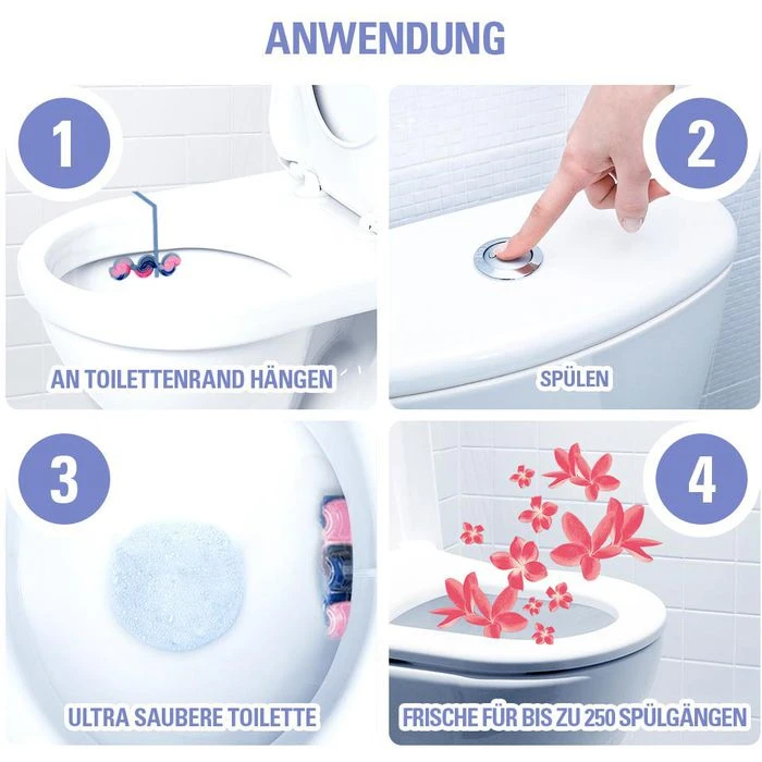 Cillit-Bang WC-Duftspüler Blue Wave 6 Blüten, Frische, Im Korb 6 Cillit-Bang WC-Duftspüler Blue Wave 6 Blüten, Frische, Im Korb – Bild 4