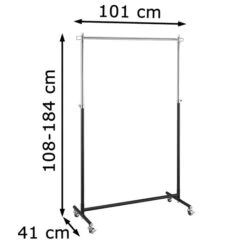 Jankurtz Garderobenständer Boston, 494209, Mit Rollen, Ausziehbar, Metall, Schwarz / Silber -Küche Fach Geschäft 0d2f935e062198121a61b2f787151584b8da758d garderobenstaender jankurtz boston 494209