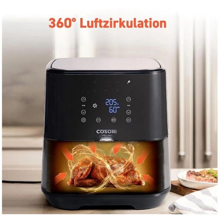 Cosori Fritteuse XXL, CP258-AF-DEU, 1700 W, Heißluftfritteuse, Dörrfunktion, 5,5 Liter 7 Cosori Fritteuse XXL, CP258-AF-DEU, 1700 W, Heißluftfritteuse, Dörrfunktion, 5,5 Liter – Bild 5
