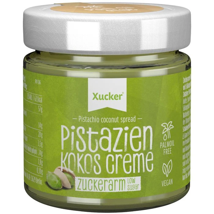 Xucker Brotaufstrich Pistazien-Kokos-Creme, Ohne Palmöl, Mit Xylit, 200g 3 Xucker Brotaufstrich Pistazien-Kokos-Creme, Ohne Palmöl, Mit Xylit, 200g