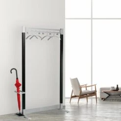 Kerkmann Garderobenständer Montana, 6552, Metall, Schwarz / Silber -Küche Fach Geschäft 12e51076eac365d3b011a2b122acc656c449497b garderobenstaender kerkmann montana 6552