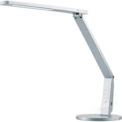 Hansa Schreibtischlampe LED Vario Plus, Standfuß, Dimmbar, USB, Silber