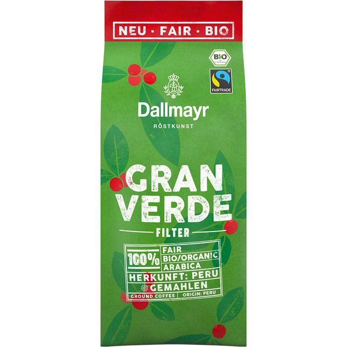 Dallmayr Kaffee Gran Verde Cafe Crema, BIO, Gemahlener Kaffee, Fairtrade, 220g 3 Dallmayr Kaffee Gran Verde Cafe Crema, BIO, Gemahlener Kaffee, Fairtrade, 220g