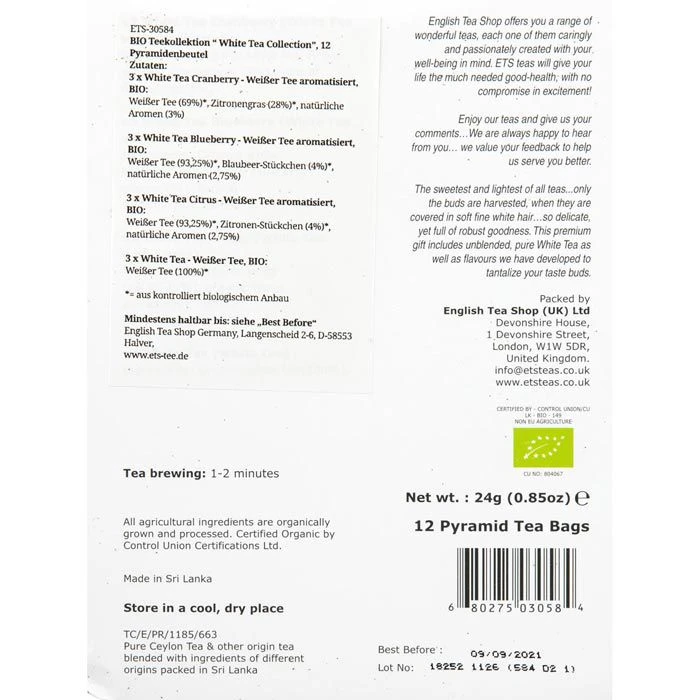 EnglishTeaShop Tee White Tea Collection, BIO, 4 Sorten A 3 Teebeutel 6 EnglishTeaShop Tee White Tea Collection, BIO, 4 Sorten A 3 Teebeutel – Bild 4