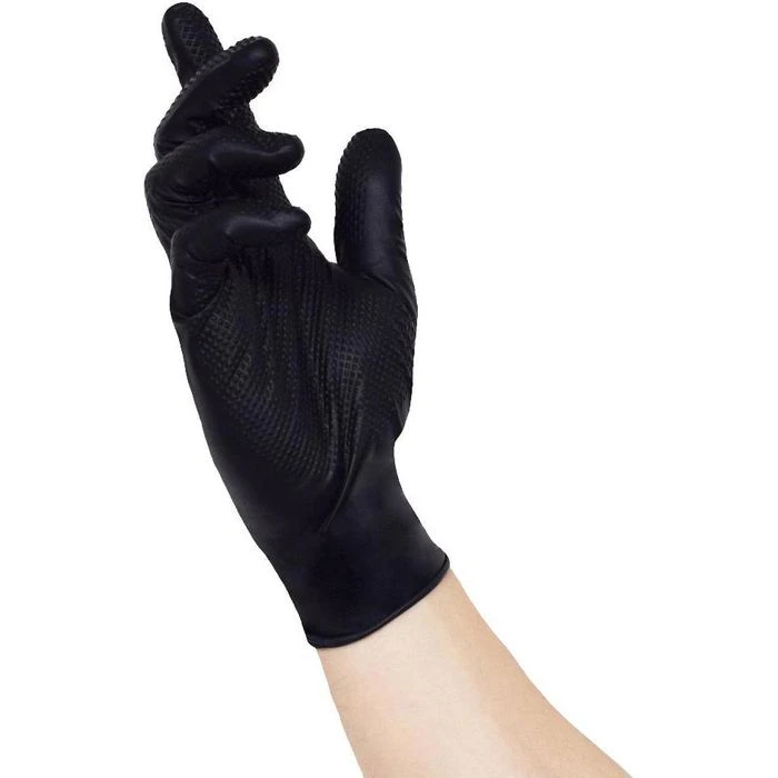 NITRAS Einmalhandschuhe Tough Grip N, Nitril, 8330, Puderfrei, Schwarz, 50 Stück, Gr. XL 6 NITRAS Einmalhandschuhe Tough Grip N, Nitril, 8330, Puderfrei, Schwarz, 50 Stück, Gr. XL – Bild 4