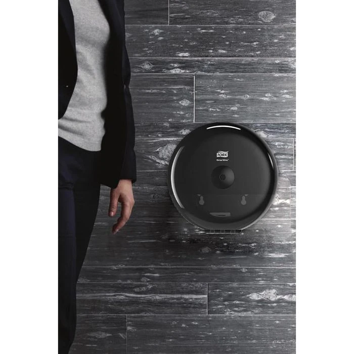 Tork Toilettenpapierspender SmartOne Mini, 681008, T9, Kunststoff, Für Mini Jumbo Rollen, Schwarz 4 Tork Toilettenpapierspender SmartOne Mini, 681008, T9, Kunststoff, Für Mini Jumbo Rollen, Schwarz – Bild 2