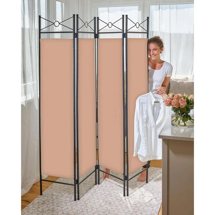 CASARIA Paravent Lucca, Innen, 4-teilig, Metall / Textil, Rose, 163 X 180 Cm 4 CASARIA Paravent Lucca, Innen, 4-teilig, Metall / Textil, Rose, 163 X 180 Cm – Bild 2