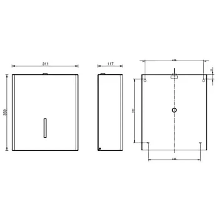 CWS Toilettenpapierspender ObjectLine 706603, Edelstahl, Für Jumbo Rollen, Schwarz 4 CWS Toilettenpapierspender ObjectLine 706603, Edelstahl, Für Jumbo Rollen, Schwarz – Bild 2
