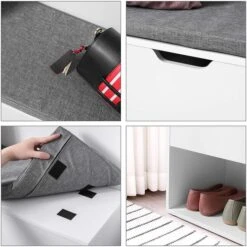 Vasagle Schuhregal Für 6 Paar, Aus Holz, Mit Sitzbank, 100 X 48 X 30cm, 2 Fächer, Weiß -Küche Fach Geschäft 1ddf79dbe6c2d8ea1af718060495cca636c1887c schuhregal vasagle fuer 6 paar aus holz