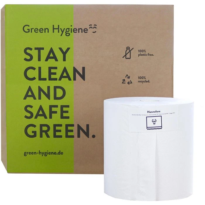 GreenHygiene Handtuchrollen Hannelore, 2-lagig, Recycling, 19,3cm X 150m X 19,0cm, 8 Rollen 3 GreenHygiene Handtuchrollen Hannelore, 2-lagig, Recycling, 19,3cm X 150m X 19,0cm, 8 Rollen