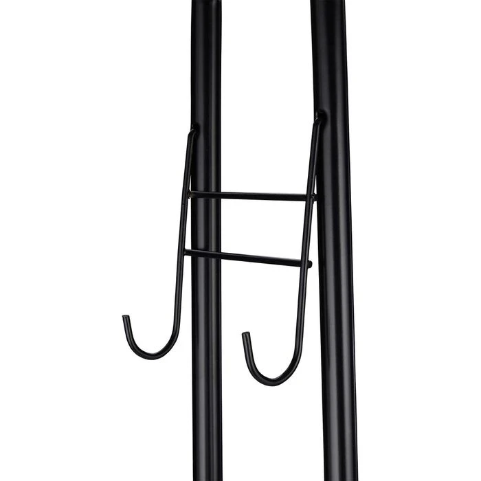 Relaxdays Garderobenständer 10027470, Mit Rollen, 2 Ablagen & 4 Haken, Metall, Schwarz 8 Relaxdays Garderobenständer 10027470, Mit Rollen, 2 Ablagen & 4 Haken, Metall, Schwarz – Bild 6