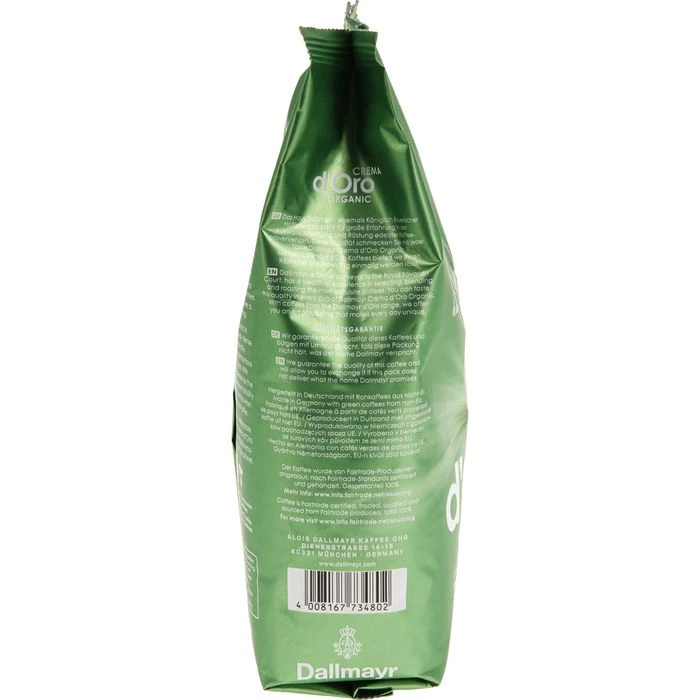 Dallmayr Kaffee Gran Verde Cafe Crema, BIO, Ganze Bohnen, Fairtrade, 750g 5 Dallmayr Kaffee Gran Verde Cafe Crema, BIO, Ganze Bohnen, Fairtrade, 750g – Bild 3