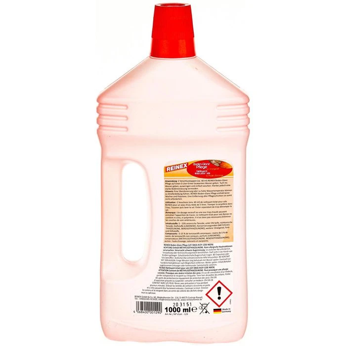 Reinex Bodenpflege Boden-Glanzpflege Mit Orangenöl, Für Alle Böden, Wischpflege, 1 Liter 4 Reinex Bodenpflege Boden-Glanzpflege Mit Orangenöl, Für Alle Böden, Wischpflege, 1 Liter – Bild 2