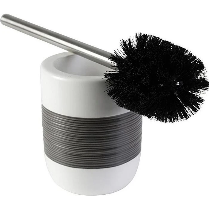 Axentia WC-Bürste Athen, Weiß / Grau, Bürstenhalter Aus Keramik 5 Axentia WC-Bürste Athen, Weiß / Grau, Bürstenhalter Aus Keramik – Bild 3