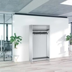 CP-Möbel Garderobenständer Serie 8070, Mit Ablagen, Metall, Lichtgrau -Küche Fach Geschäft 23b41942d47cbbf5de817e06b7ba4da1763bbd65 garderobenstaender cp moebel serie 8070