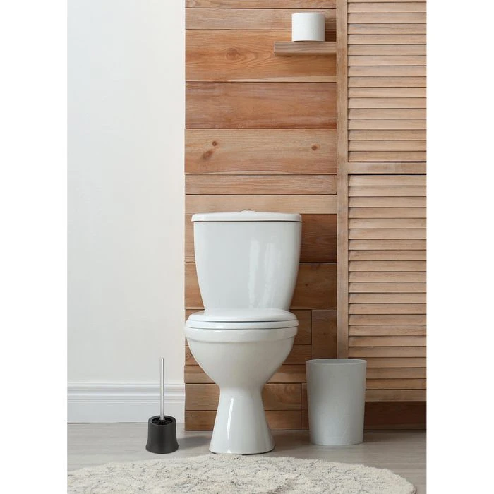 Wenko WC-Bürste Basic, Schwarz, Bürstenhalter Aus Kunststoff 4 Wenko WC-Bürste Basic, Schwarz, Bürstenhalter Aus Kunststoff – Bild 2