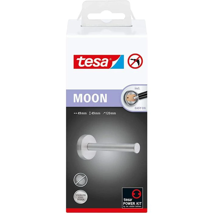 Tesa Toilettenpapierspender Moon, 40313, Ohne Bohren, Ersatzrollenhalter, Für 1 Kleinrolle 6 Tesa Toilettenpapierspender Moon, 40313, Ohne Bohren, Ersatzrollenhalter, Für 1 Kleinrolle – Bild 4