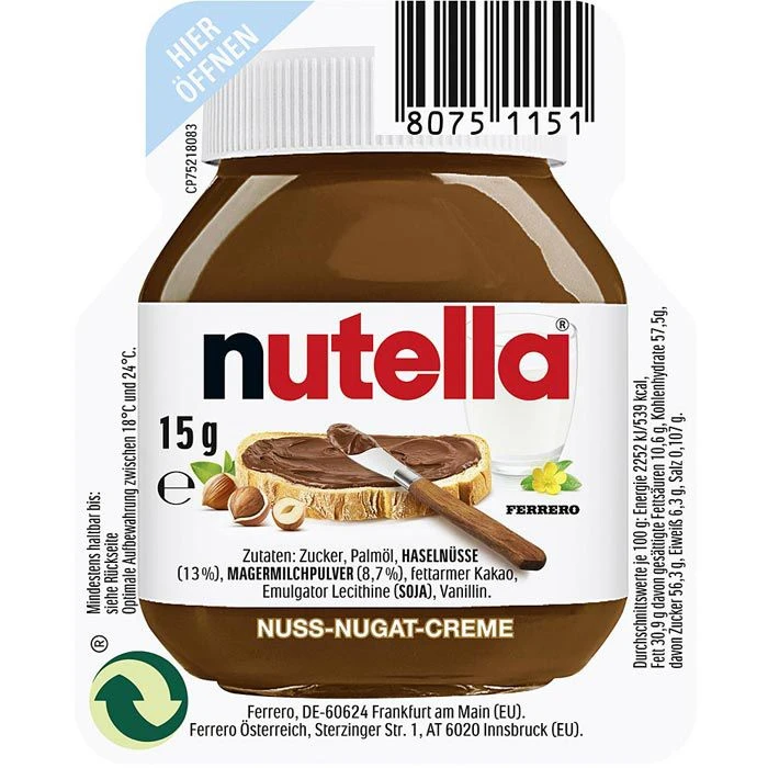 Brotaufstrich Nutella Je 15g, 120 Stück, 1,8kg 4 Brotaufstrich Nutella Je 15g, 120 Stück, 1,8kg – Bild 2