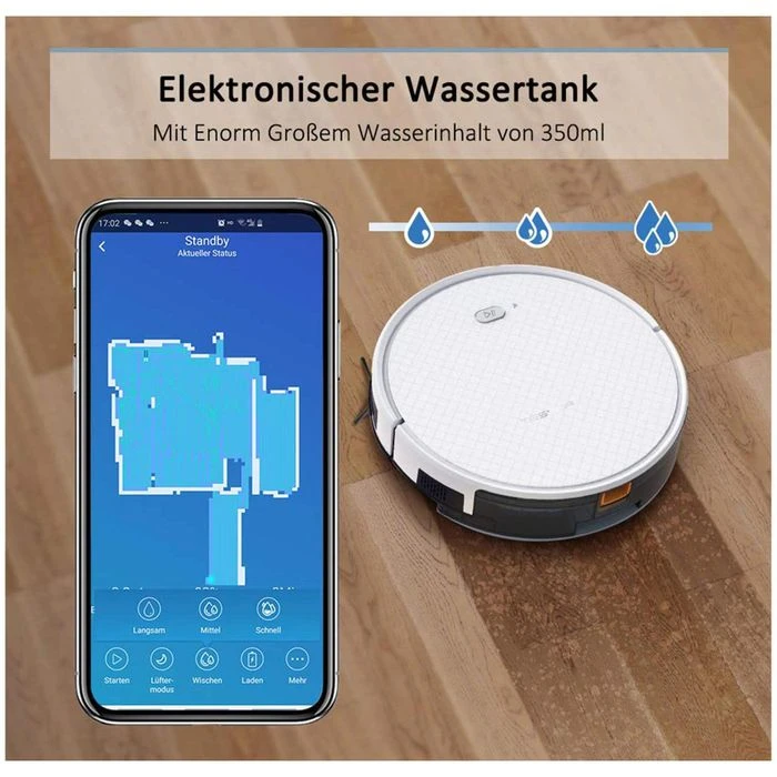 Tesvor Saugroboter X500 Pro, Ladestation, Wischfunktion, Laufzeit 120 Minuten 4 Tesvor Saugroboter X500 Pro, Ladestation, Wischfunktion, Laufzeit 120 Minuten – Bild 2