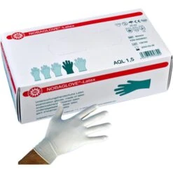 Nobamed Einmalhandschuhe Nobaglove Latex Puderfrei, Weiß, 100 Stück, Größe XL