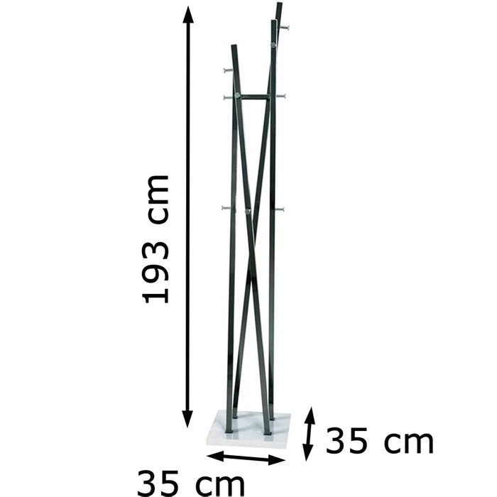 Haku-Möbel Garderobenständer 89887, Mit 12 Haken, Metall, Chrom Dunkel 4 Haku-Möbel Garderobenständer 89887, Mit 12 Haken, Metall, Chrom Dunkel – Bild 2