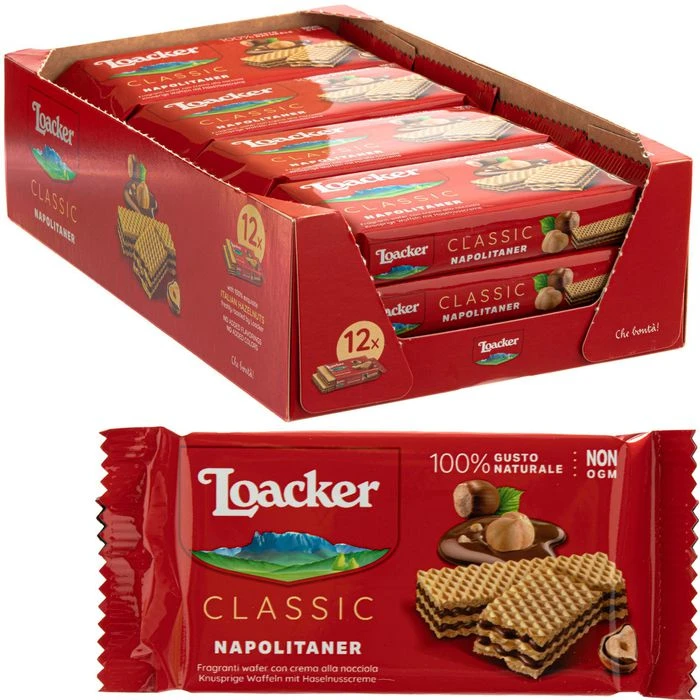 Loacker Waffeln Classic Napolitaner, Je 45g, 12 Stück 3 Loacker Waffeln Classic Napolitaner, Je 45g, 12 Stück