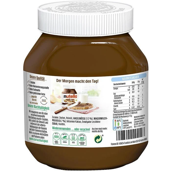 Nutella Brotaufstrich Nussnougatcreme, 750g 4 Nutella Brotaufstrich Nussnougatcreme, 750g – Bild 2
