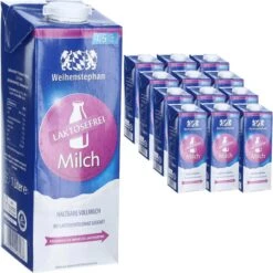 Weihenstephan Milch Laktosefreie H-Milch 1,5% Fett, Je 1 Liter, 12 Stück