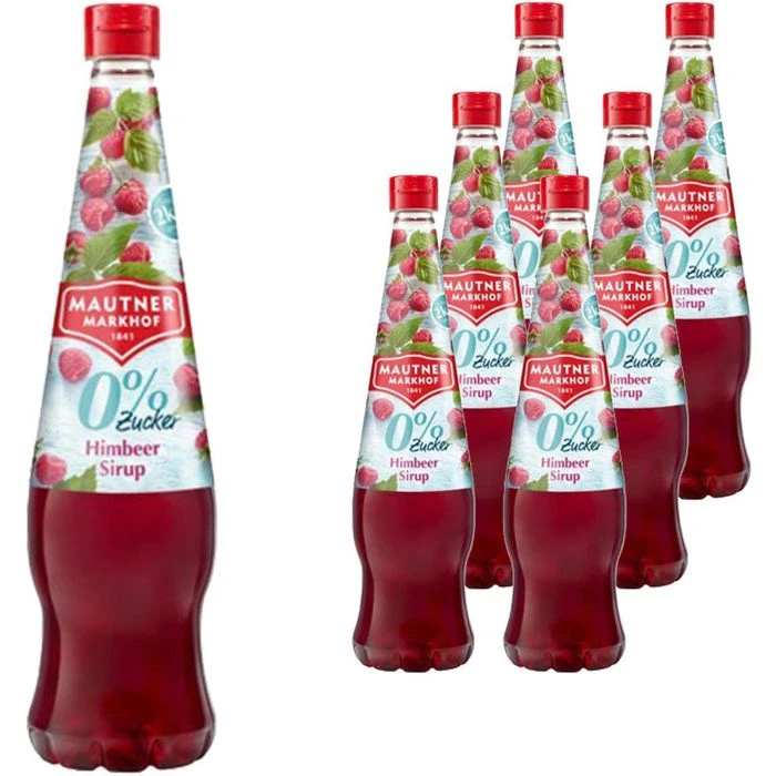 Mautner Sirup Himbeere 0%, Ohne Zucker, Für Ca. 29L Fertiggetränk, Je 700ml, 6 Flaschen 3 Mautner Sirup Himbeere 0%, Ohne Zucker, Für Ca. 29L Fertiggetränk, Je 700ml, 6 Flaschen