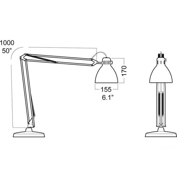 Luxo L-1 Schreibtischlampe LED Grau Tischklemme 4 Luxo L-1 Schreibtischlampe LED Grau Tischklemme – Bild 2