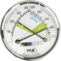 TFA Thermo-Hygrometer 45.2024 Analog, Verchromt -Küche Fach Geschäft 3a5f1e0d2a49b051751ac4561016e6ece001ca49 thermo hygrometer tfa 45.2024 innen
