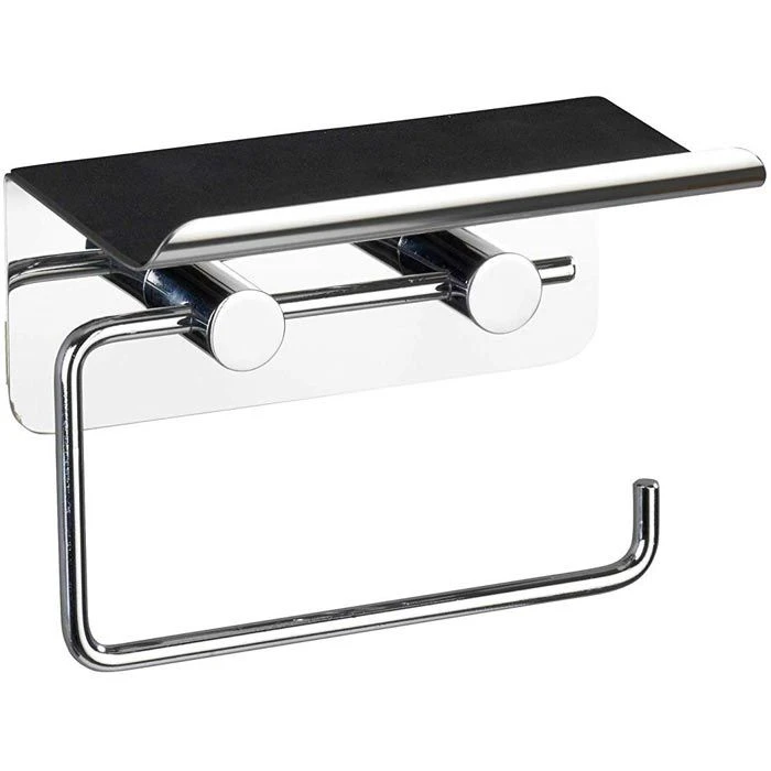 Wenko Toilettenpapierspender 21809100, Edelstahl, Für 1 Kleinrolle, Mit Ablage, Silber 4 Wenko Toilettenpapierspender 21809100, Edelstahl, Für 1 Kleinrolle, Mit Ablage, Silber – Bild 2