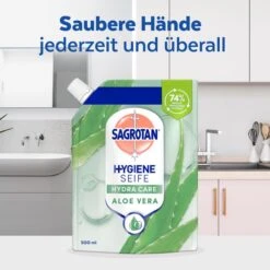 Sagrotan Seife Sanft Zur Haut, Aloe Vera, Flüssigseife, Nachfüllbeutel, 500ml -Küche Fach Geschäft 3fa841c7e97f29c364d7723b70d5aa1c34142b7f seife sagrotan sanft zur haut aloe vera