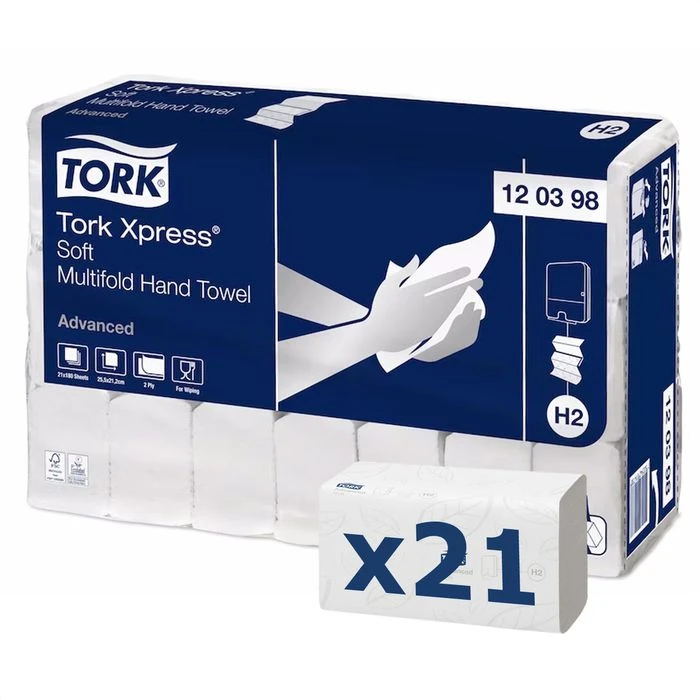 Tork 120289 Advanced 2-lagig Interfold 21x26 Weiß 3 Tork 120289 Advanced 2-lagig Interfold 21x26 Weiß