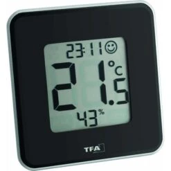 TFA Thermo-Hygrometer 30.5021.01 Style Digital, Für Innen, Schwarz