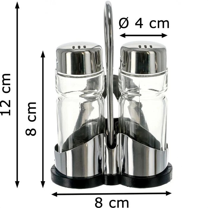 Contacto Salz-und-Pfefferstreuer 1416002, Set Mit Menage, Glas / Edelstahl 4 Contacto Salz-und-Pfefferstreuer 1416002, Set Mit Menage, Glas / Edelstahl – Bild 2