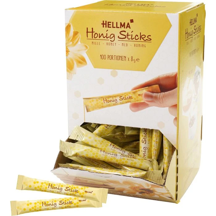 Hellma Honig Honig-Sticks Blütenhonig, 800g, Je 8g, 100 Portionssticks 3 Hellma Honig Honig-Sticks Blütenhonig, 800g, Je 8g, 100 Portionssticks
