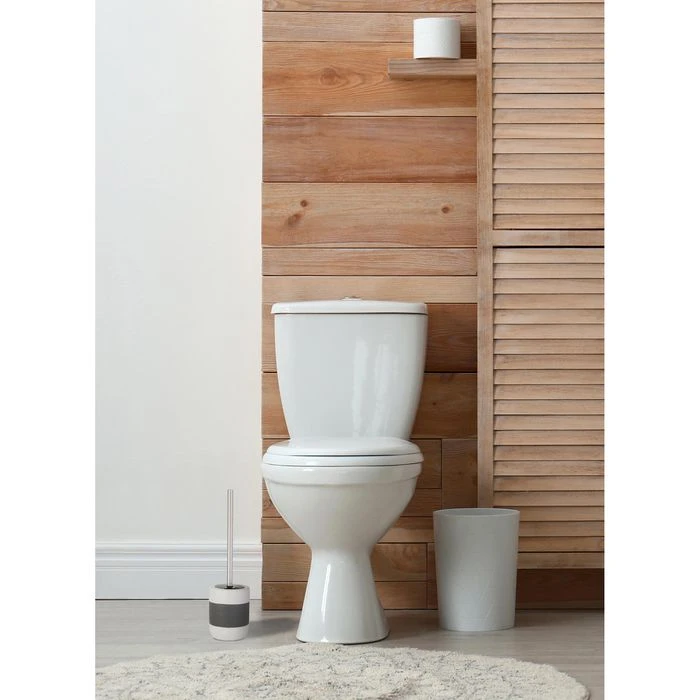 Axentia WC-Bürste Athen, Weiß / Grau, Bürstenhalter Aus Keramik 4 Axentia WC-Bürste Athen, Weiß / Grau, Bürstenhalter Aus Keramik – Bild 2