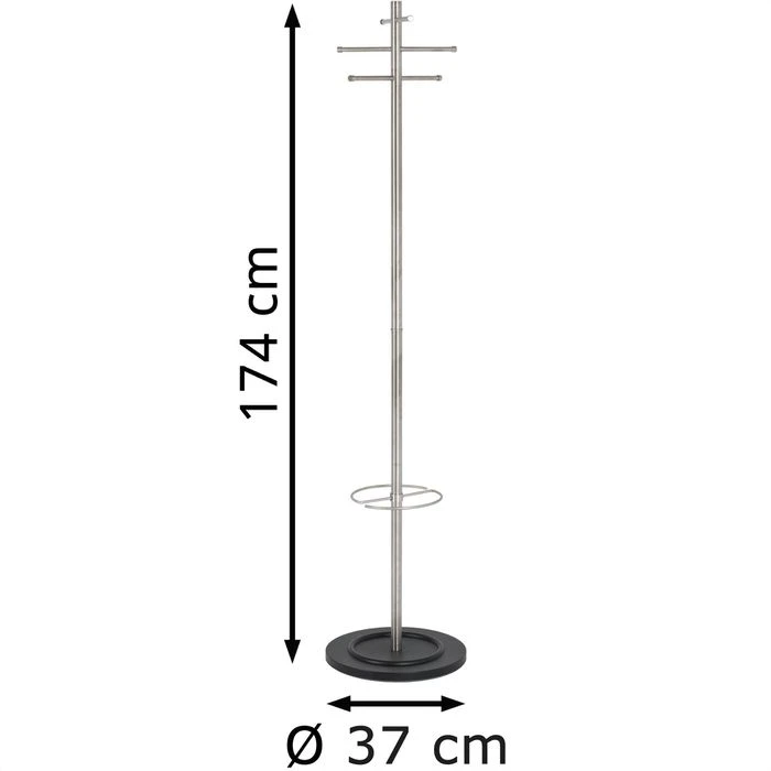 Haku-Möbel Garderobenständer 13764, Mit 6 Haken, Edelstahl, Silber 4 Haku-Möbel Garderobenständer 13764, Mit 6 Haken, Edelstahl, Silber – Bild 2