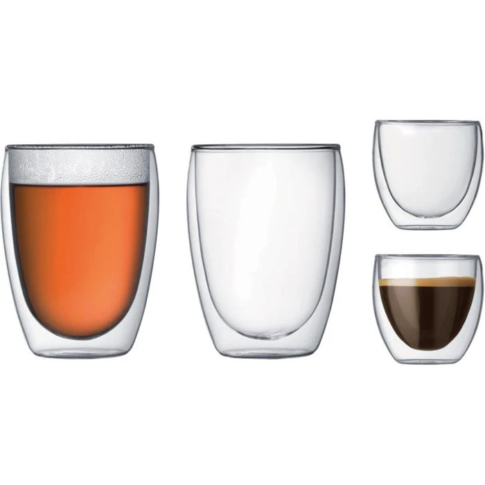 Bodum Kaffeegläser Set K4557-10, Doppelwandig, 80 & 350ml, 4-teilig 3 Bodum Kaffeegläser Set K4557-10, Doppelwandig, 80 & 350ml, 4-teilig