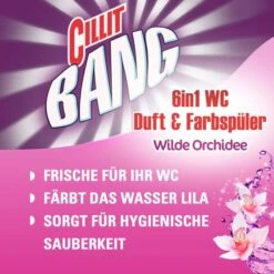 Cillit-Bang WC-Duftspüler 6 In 1 Lilaspüler, Wilde Orchidee, Im Korb, 3 Stück -Küche Fach Geschäft 58066e2cc931eaa55c72afafee67af46ea90ff99 wc duftspueler cillit bang 6 in 1 lilaspueler wilde
