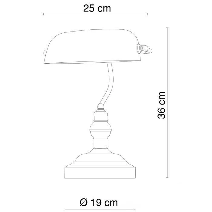 Globo Schreibtischlampe Antique Bankerlampe, Messing Poliert, Standfuß, Grün 6 Globo Schreibtischlampe Antique Bankerlampe, Messing Poliert, Standfuß, Grün – Bild 4
