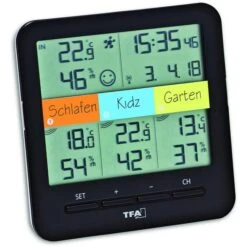 TFA Thermometer 30.3060.01.IT Innen/außen, Digital, Mit Hygrometer, Inkl. 3 Funk-Sensoren 6 TFA Thermometer 30.3060.01.IT Innen/außen, Digital, Mit Hygrometer, Inkl. 3 Funk-Sensoren -Küche Fach Geschäft 5d3a94ea65d44737eb9a47969d6d42653ebffceb thermo hygrometer tfa 30.3060.01.it funk